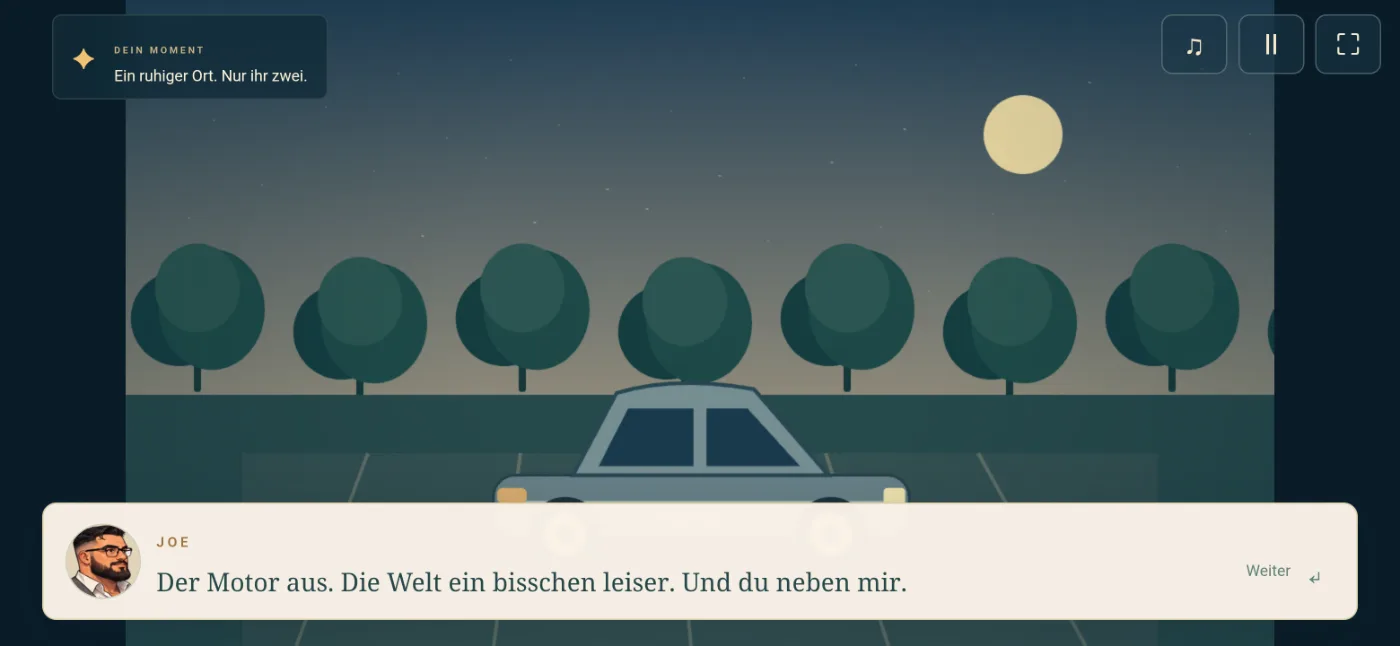 Szene mit Dialog aus Eure Geschichte