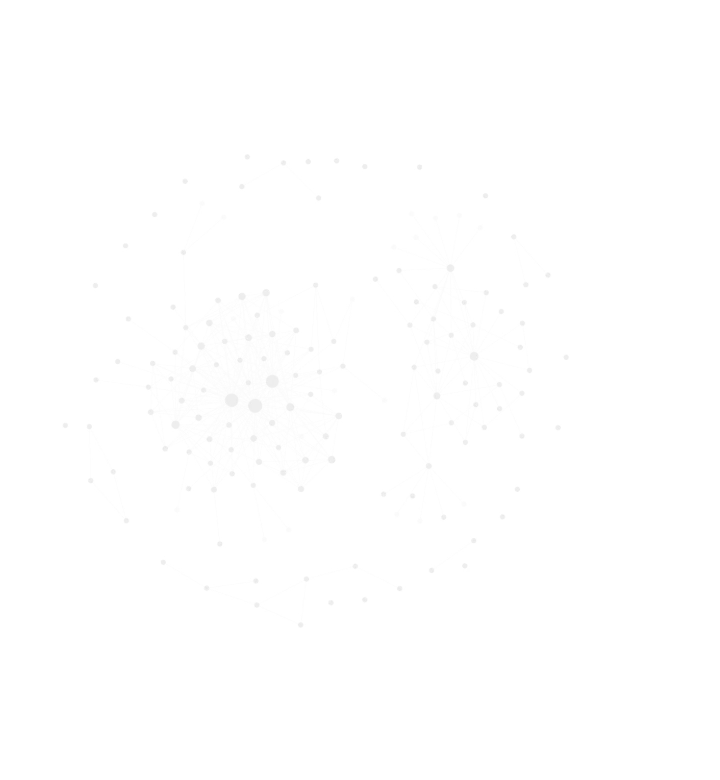 Screenshot der Graph-Ansicht in Obsidian: Punkte für Dateien, Linien für Verknüpfungen, zwei dichte Knäuel und ein Ring aus einzelnen Punkten